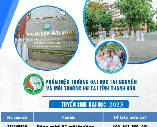 NGÀNH CÔNG NGHỆ KĨ THUẬT MÔI TRƯỜNG-TUYỂN SINH ĐẠI HỌC CHÍNH QUY 2023